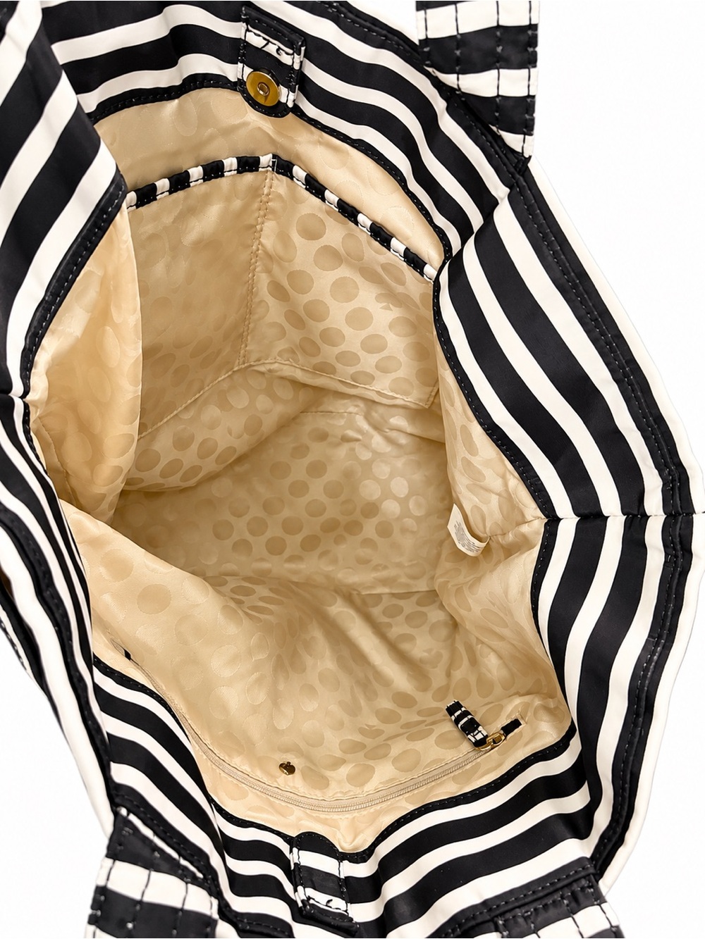 kate spade Black and White Striped Tote with Bow Accent - Picture 4 of 7